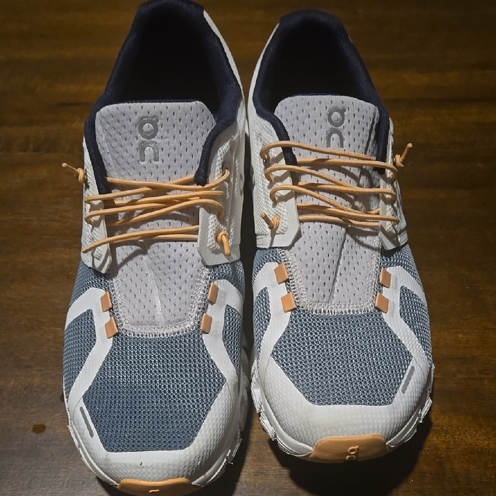 On Running Women's Blue and White Running Shoes